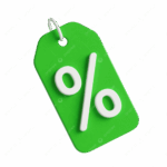 pngtree green price tag with percentage symbol representing discount or promotion offers png image 21282874