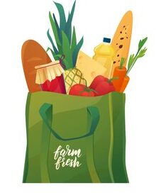 saco de compras com comida eco algodao verde comprador 104571 560